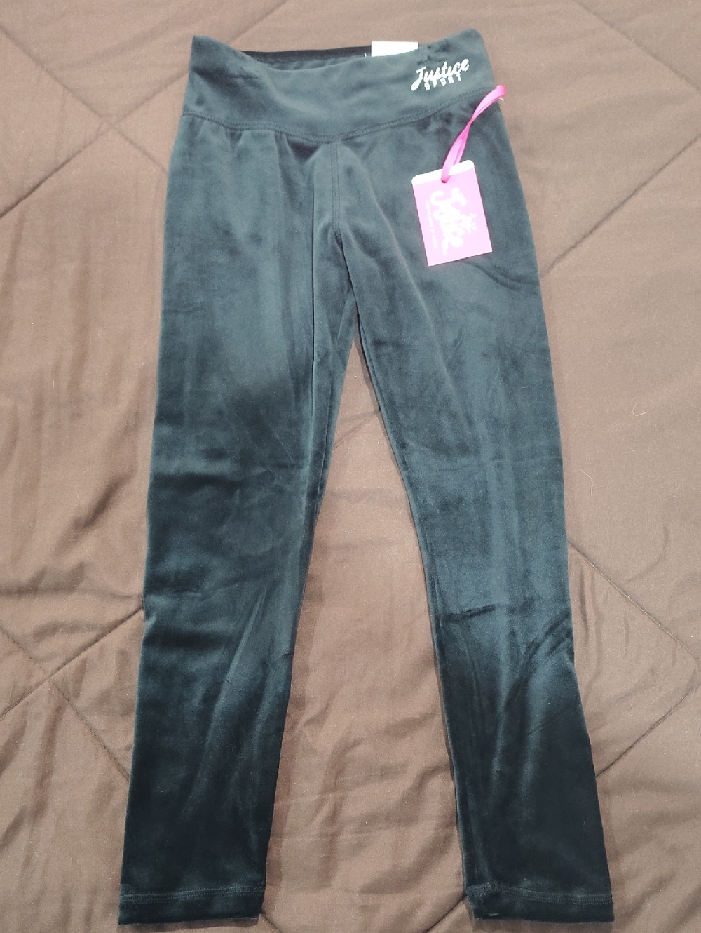Justice Black Velvet-Look Girls' Leggings